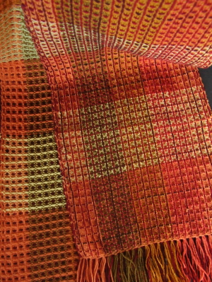 bufanda para hombre de tejido gofre en lana con tintes naturales