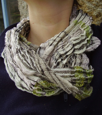 crinkle scarf made during hurricane xynthia in spain
