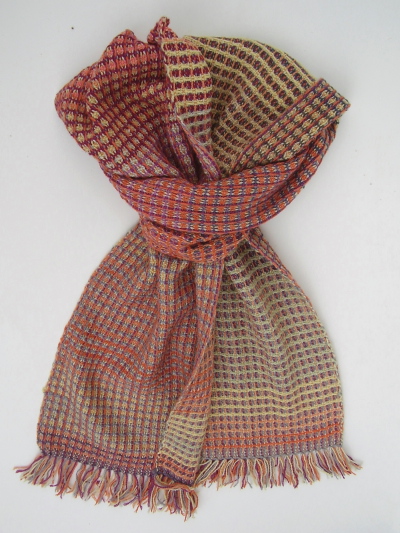 waffle silk wool scarf with natural dyes