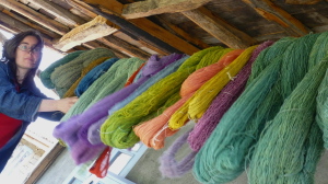 hand-dyeing gives woven textiles a special touch