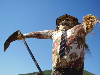 Espantapájaros en lumeares (A Teixeira) Galicia - artesanía popular tradicional